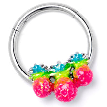 将图片加载到图库查看器,16G 3/8 Hot Tropical Pineapples Hinged Segment Ring