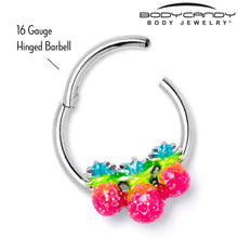 将图片加载到图库查看器,16G 3/8 Hot Tropical Pineapples Hinged Segment Ring