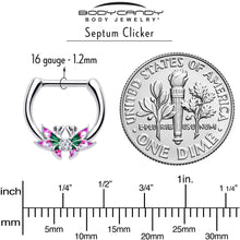 Load image into Gallery viewer, 16G 5/16 Clear CZ Gem Profile Butterflies Cartilage Clicker