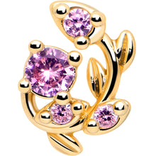 Load image into Gallery viewer, 16G 1/4 Pink Gem Gold Tone Twining Vine Cartilage Tragus Earring