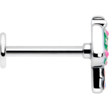 Load image into Gallery viewer, 16G 5/16 Aurora Gem Fanciful Green Mushroom Labret Monroe Tragus