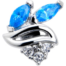 Load image into Gallery viewer, 16G 5/16 Blue CZ Gem Swirl Fan Labret Monroe Tragus
