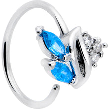 将图片加载到图库查看器,20G 5/16 Blue CZ Gem Swirl Fan Nose Hoop