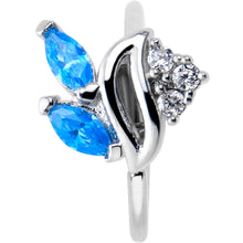 将图片加载到图库查看器,20G 5/16 Blue CZ Gem Swirl Fan Nose Hoop