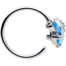 将图片加载到图库查看器,20G 5/16 Blue CZ Gem Swirl Fan Nose Hoop