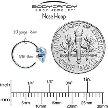 将图片加载到图库查看器,20G 5/16 Blue CZ Gem Swirl Fan Nose Hoop