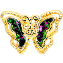 Load image into Gallery viewer, 16G 1/4 Vitrail Gem Gold Tone Classic Butterfly Cartilage Earring