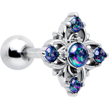 Load image into Gallery viewer, 16G 1/4 Vitrail CZ Gem Beauty Cross Cartilage Tragus Earring
