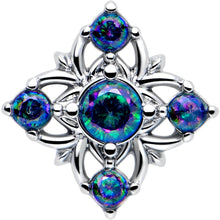 Load image into Gallery viewer, 16G 1/4 Vitrail CZ Gem Beauty Cross Cartilage Tragus Earring