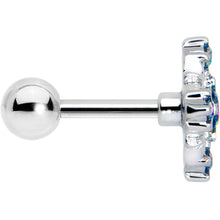 Load image into Gallery viewer, 16G 1/4 Vitrail CZ Gem Beauty Cross Cartilage Tragus Earring