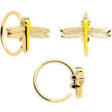 Load image into Gallery viewer, 20G Clear Gem Gold Tone Lotus Ladybug L Shape Nose Hoop Set of 3