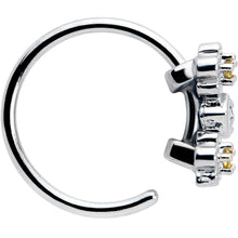 Load image into Gallery viewer, 20G 5/16 Yellow CZ Gem Flower Honeycomb Nose Hoop