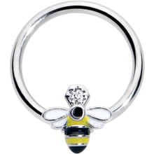 将图片加载到图库查看器,16G 3/8 Clear CZ Gem Bee Sweet BCR Captive Ring