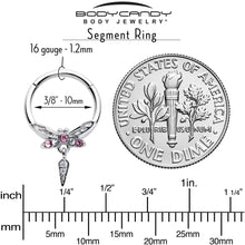 将图片加载到图库查看器,16G 3/8 Pink Gem Swank Dragonfly Dangle Hinged Segment Ring