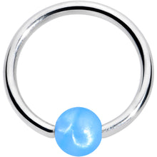 Load image into Gallery viewer, 16G 3/8 Simple Opaque Blue Ball BCR Captive Bead Ring