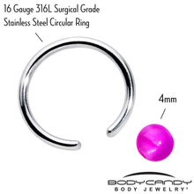 将图片加载到图库查看器,16G 3/8 Simple Opaque Purple Ball BCR Captive Bead Ring