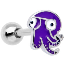 将图片加载到图库查看器,Purple Octopus Barbell Tongue Ring
