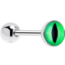 将图片加载到图库查看器,Kitty Green Eye UV Reactive Barbell Tongue Ring