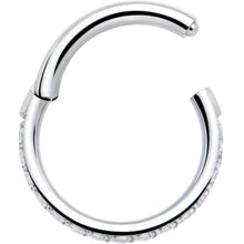 将图片加载到图库查看器,16G Clear Cubic Zirconia Forward Facing Hinged Segment Ring