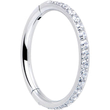 将图片加载到图库查看器,16G Clear Cubic Zirconia Forward Facing Hinged Segment Ring
