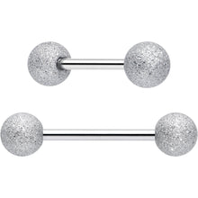 Load image into Gallery viewer, Red CZ Gem Flower Sandblasted Barbell Tongue Ring Set of 4