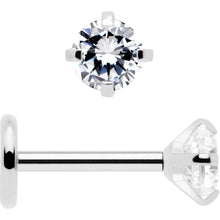 Load image into Gallery viewer, 3mm CZ Gem Round Flat Back Stud Earrings - 1 Pair
