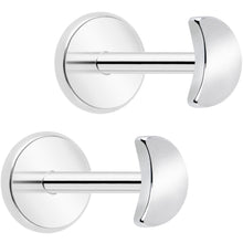 将图片加载到图库查看器,4mm Crescent Moon Flat Back Stud Earrings - 1 Pair