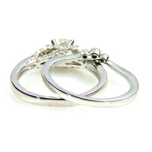 Load image into Gallery viewer, .90ct Antique Style Engagement Ring Set 14KT White Gold