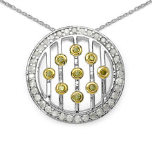 Load image into Gallery viewer, 0.50 Carat Genuine White Diamond and Yellow Diamond .925 Sterling Silver Pendant