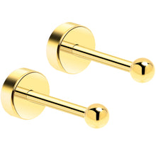 Load image into Gallery viewer, 14k Yellow Gold Plated 2mm Ball Flat Back Stud Earrings - 1 Pair