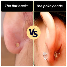 Load image into Gallery viewer, 14k Yellow Gold Plated 3mm CZ Flat Back Stud Earrings - 1 Pair