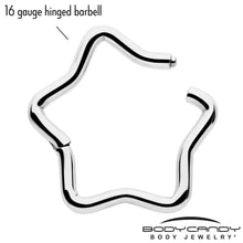 Load image into Gallery viewer, 16G 5/16 Star Shaped Hinged Segment Ring