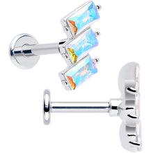 将图片加载到图库查看器,Titanium Flat Back Earring Set - Staggered Aurora CZ 16G