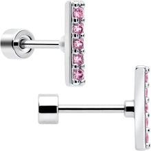 Load image into Gallery viewer, Pink CZ Celestial Butterfly Flat Back Stud Earrings - 3 Pairs