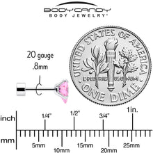 Load image into Gallery viewer, Pink Heart CZ Flat Back Stud Earrings - 3 Pairs