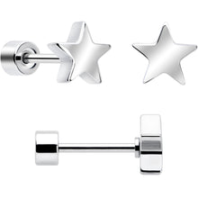 将图片加载到图库查看器,Classic Style Flat Back Stud Earrings - 3 Pairs