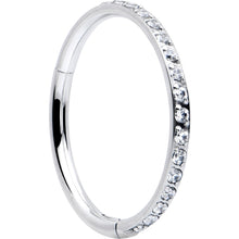 Load image into Gallery viewer, 20G 5/16 Clear Cubic Zirconia Forward Facing Hinged Segment Ring