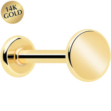 将图片加载到图库查看器,14k Solid Yellow Gold 3mm Disc Threadless Push In Flat Back Stud