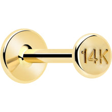 将图片加载到图库查看器,14k Solid Yellow Gold 3mm Disc Threadless Push In Flat Back Stud