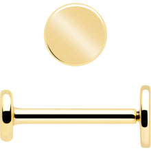 将图片加载到图库查看器,14k Solid Yellow Gold 3mm Disc Threadless Push In Flat Back Stud