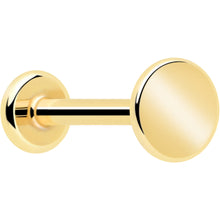 将图片加载到图库查看器,14k Solid Yellow Gold 3mm Disc Threadless Push In Flat Back Stud