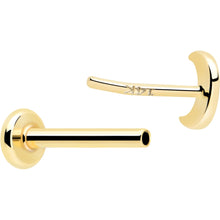 将图片加载到图库查看器,14k Solid Yellow Gold 3mm Moon Threadless Push In Flat Back Stud