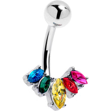 将图片加载到图库查看器,Rainbow Gem Pride Fancy Glam Belly Ring