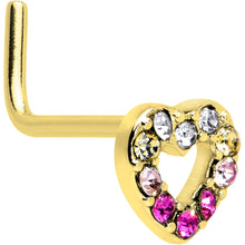 将图片加载到图库查看器,20G Romance Gem Open Heart L Shape Nose Ring