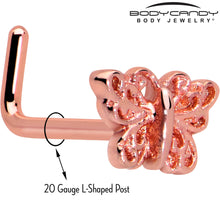 将图片加载到图库查看器,20G 7mm Butterfly Classic L Shape Nose Ring