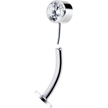 将图片加载到图库查看器,Bezel Gem Titanium Threadless Floating Belly Ring