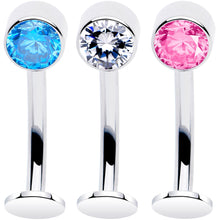 将图片加载到图库查看器,Bezel Gem Titanium Threadless Floating Belly Ring