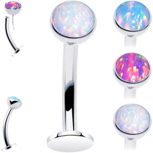 将图片加载到图库查看器,Synthetic Opal Bezel Titanium Threadless Floating Belly Ring
