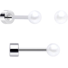 将图片加载到图库查看器,20G Clear Gem White Orb Butterfly Flatback Earring Set of 6