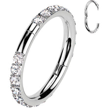 将图片加载到图库查看器,Implant Grade Titanium Forward CZ Double Sided Hoop Segment Ring